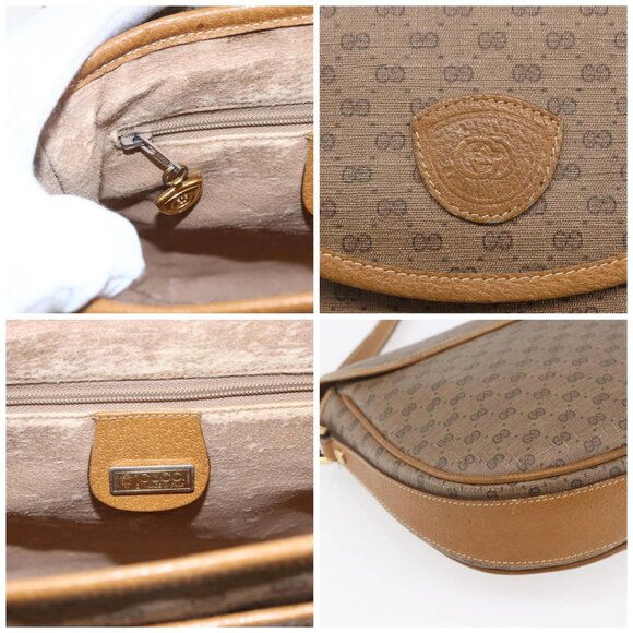 GUCCI Micro GG Supreme Shoulder Bag PVC Beige Gold - Picture 12 of 15